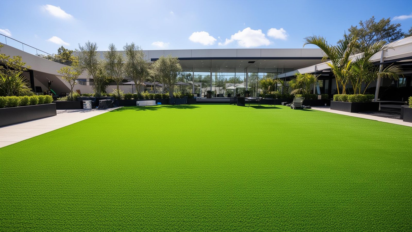 extensión de cesped artificial